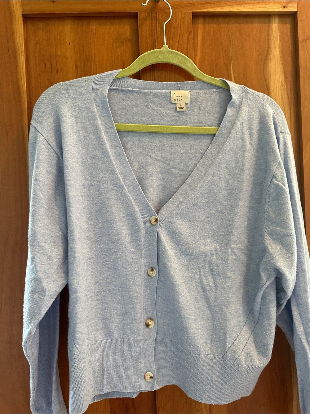 a new day Pale Blue V-Neck Button Cardigan